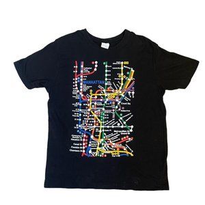 VINTAGE NEW YORK CITY MANHATTEN SUBWAY MAP TEE.